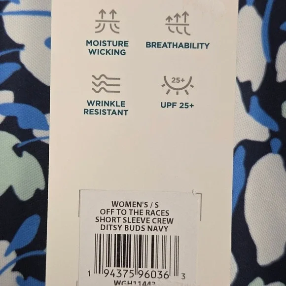 Lady Hagen Golf Shirt Womens Small Blue Floral Short Sleeve Top Performance NWT - Picture 5 of 10